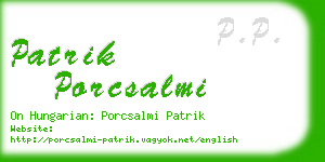 patrik porcsalmi business card